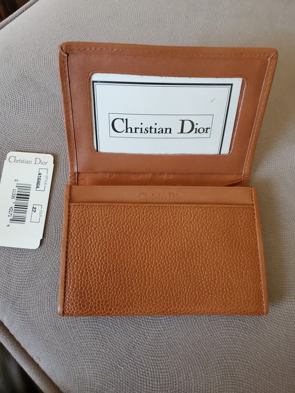 Dior Men's Brown Leather Card Holder Wallet New